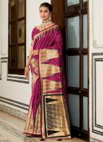 Silk Purple Party Wear Weaving Saree